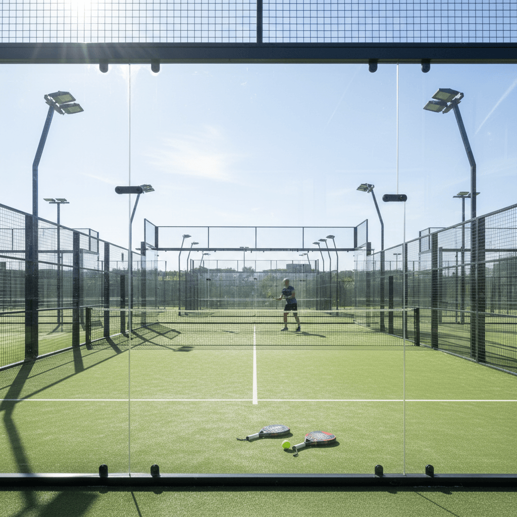 Synthetic grass padel court surface