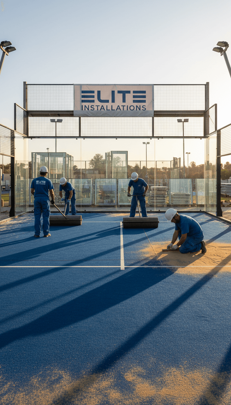Padel court installation and setup